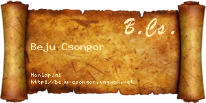 Beju Csongor névjegykártya