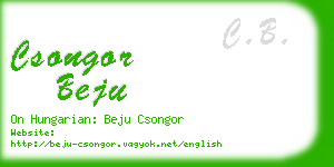 csongor beju business card